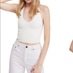 Urban Outfitters White Ribbed Halter Top
